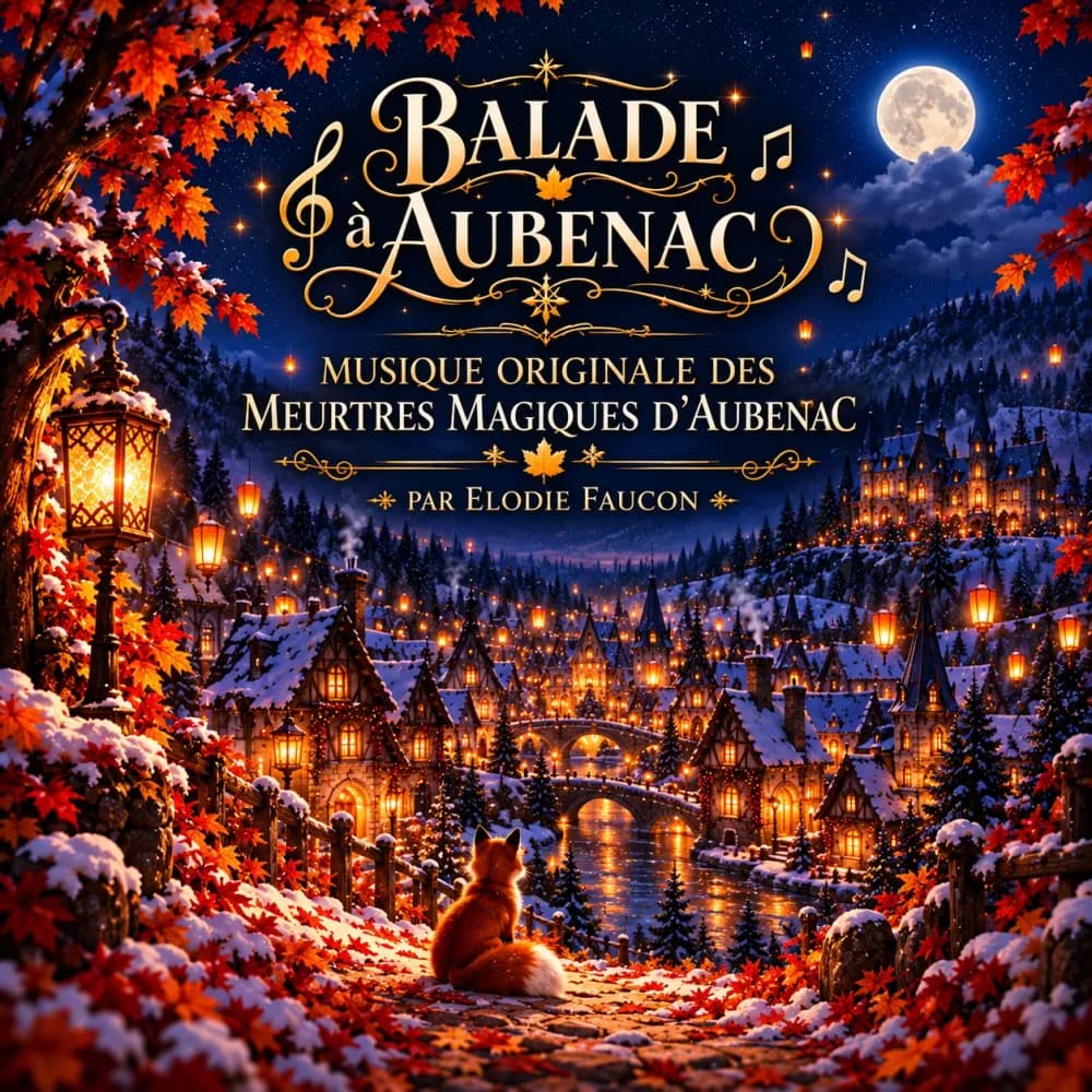 Pochette de Balade à Aubenac, la musique originale des Meurtres Magiques d’Aubenac par Elodie Faucon